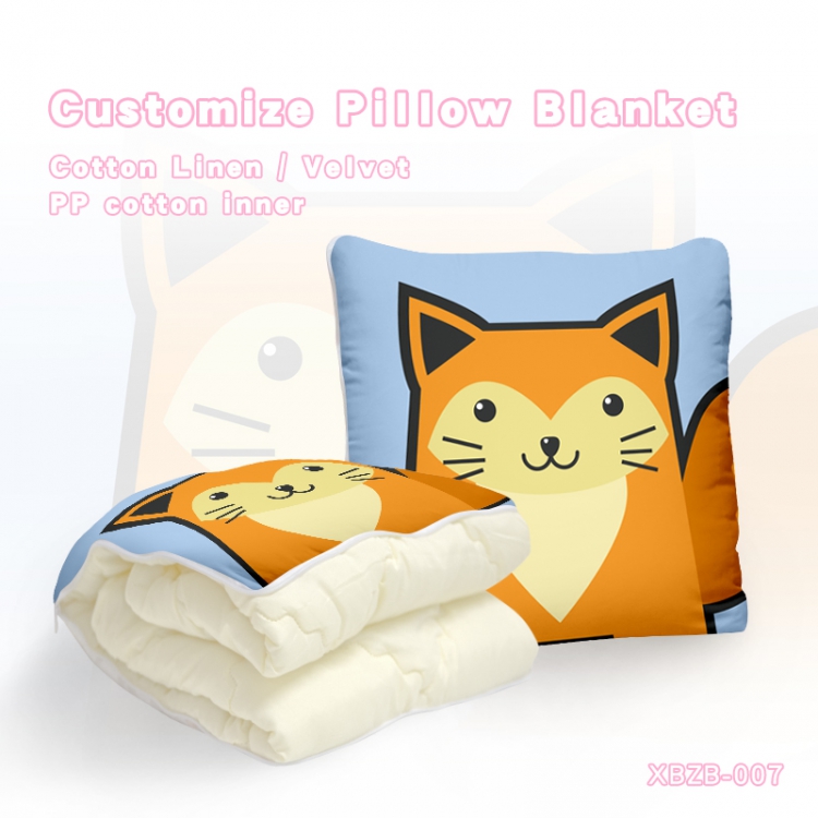 Cute little animal（40X40CM) Dual-use folding plush pillow (120X140CM) XBZB-007