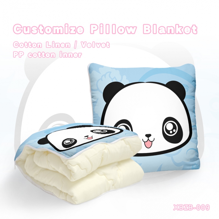 Panda cartoon（40X40CM) Dual-use folding plush pillow (120X140CM) XBZB-009