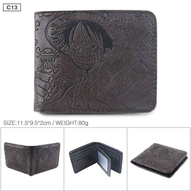 One Piece Folded Embossed Short Leather Wallet Purse 11.5X9.5CM 60G Style A