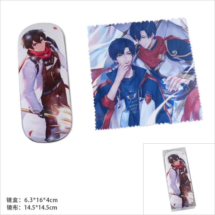 The King’s Avatar Color printing Glasses Wipe And Glasses case Style D