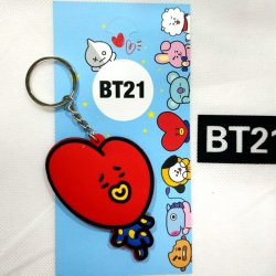 BTS BT21 Soft glue Cartoon key...