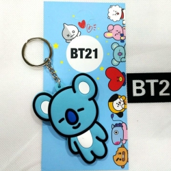BTS BT21 Soft glue Cartoon key...