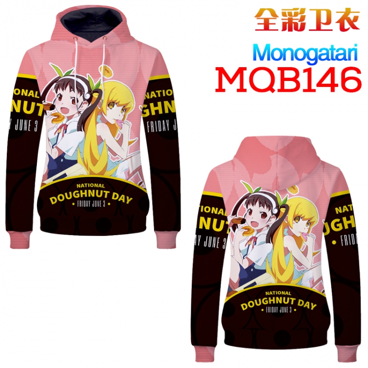Bakemonogatari Monst Full Color Long sleeve Patch pocket Sweatshirt Hoodie M L XL XXL  XXXL MQB146