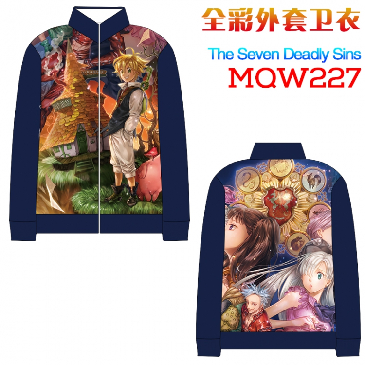 The Seven Deadly Sins Full Color zipper Long sleeve coat Sweatshirt M L XL XXL XXXL MQW227