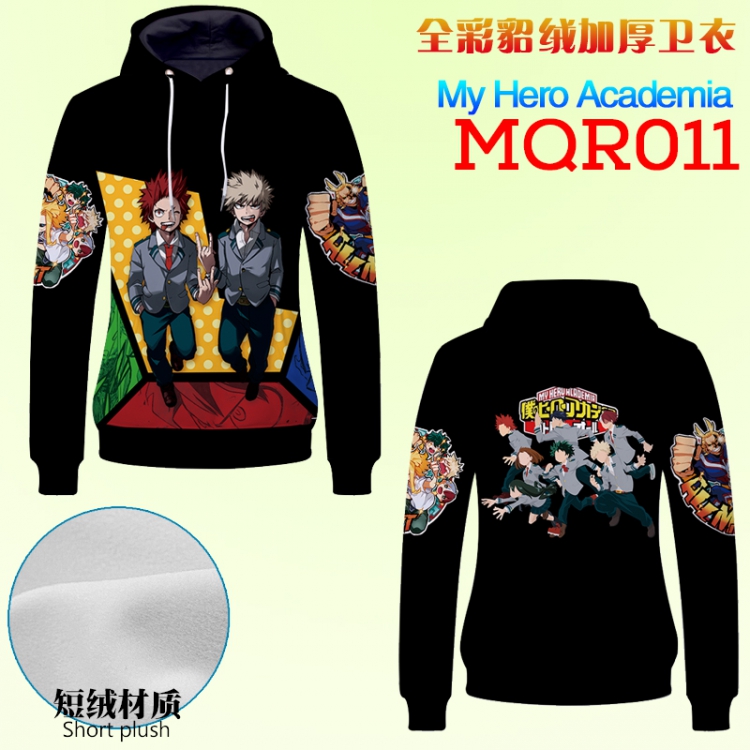My Hero Academia Full color double-sided thick patch pocket hooded Fleece M L XL XXL XXXL MQR011