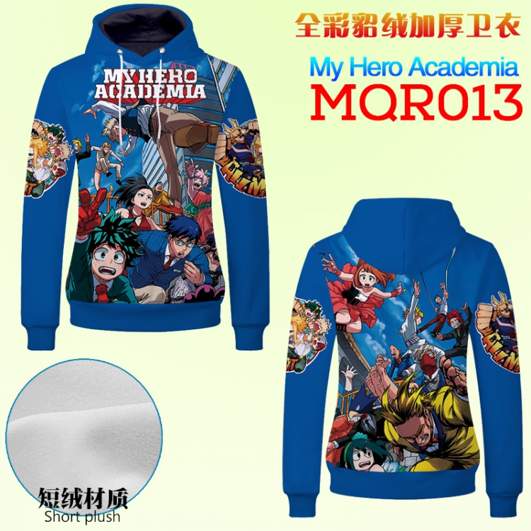 My Hero Academia Full color double-sided thick patch pocket hooded Fleece M L XL XXL XXXL MQR013