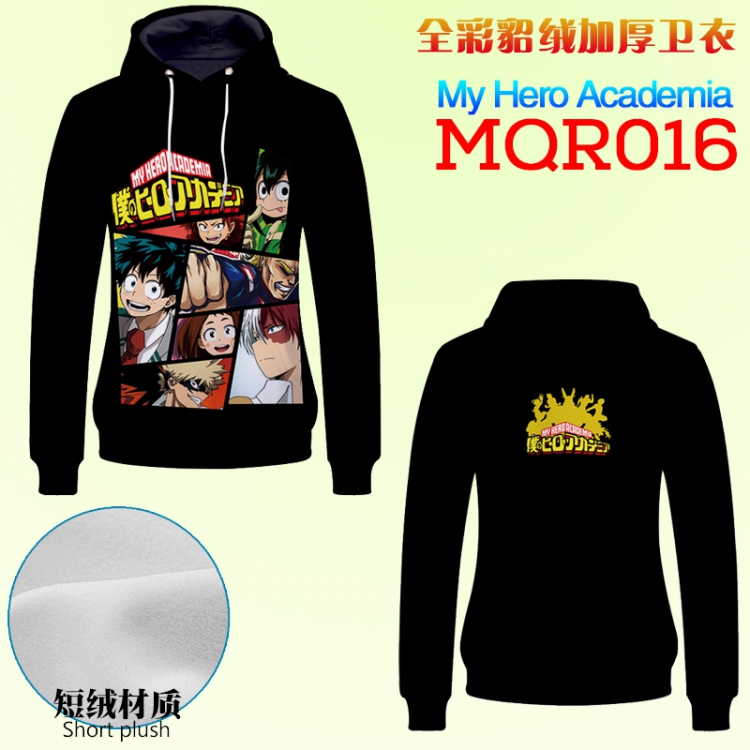 My Hero Academia Full color double-sided thick patch pocket hooded Fleece M L XL XXL XXXL MQR016
