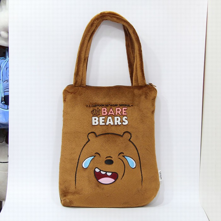 We Bare Bears Brown bear Style B Plush wrist bag shoulder bag 32X36CM