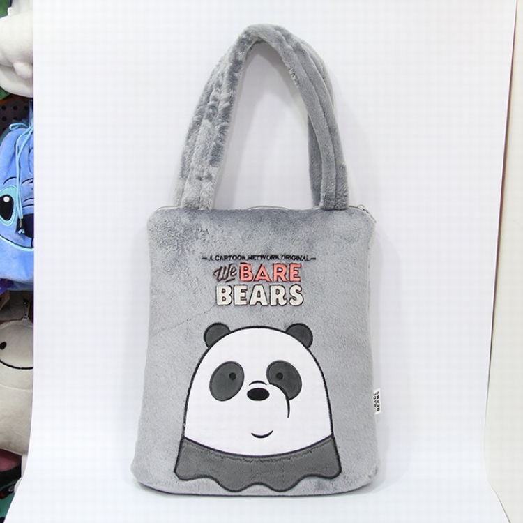 We Bare Bears Panda Style B Plush wrist bag shoulder bag 32X36CM