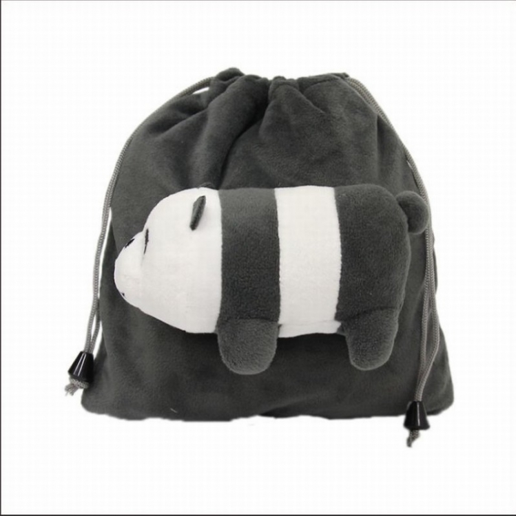 We Bare Bears Panda Three-dimensional Plush pocket Bag 21X19CM