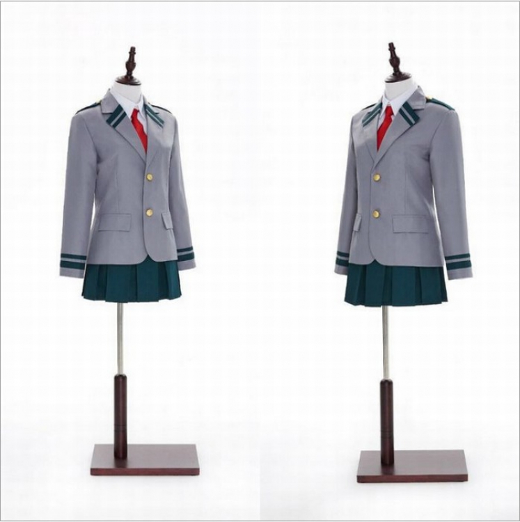 My Hero Academia Girl Cos clothing cosplay Coat skirt red tie a set of 3 pieces XS S M L XL price for 2 set
