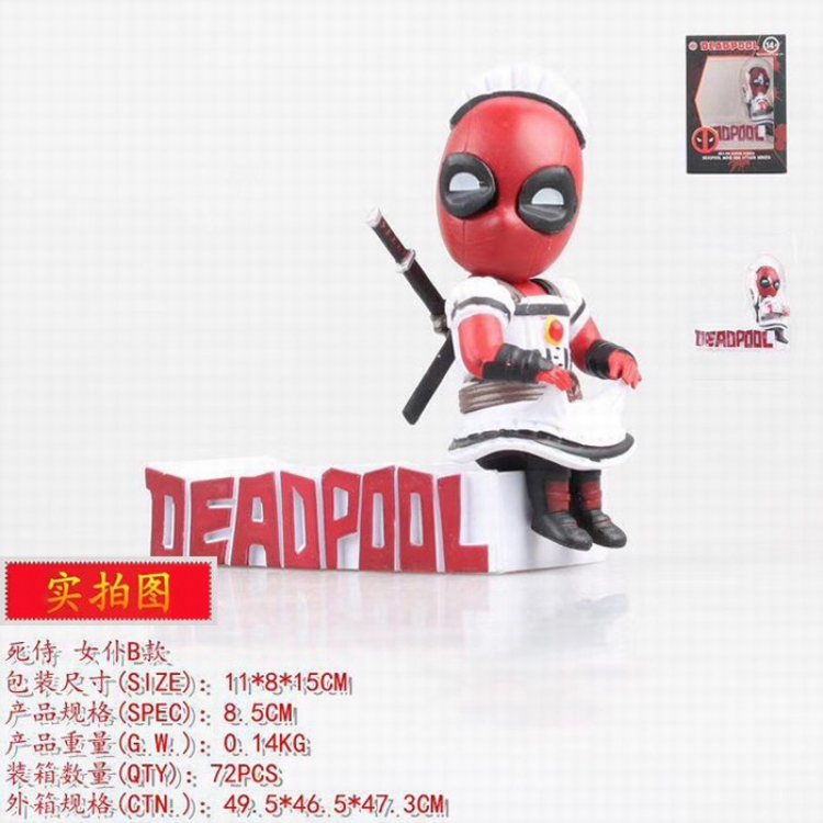 Deadpool Maid Style B Boxed Figure Decoration 8.5cm a box of 72
