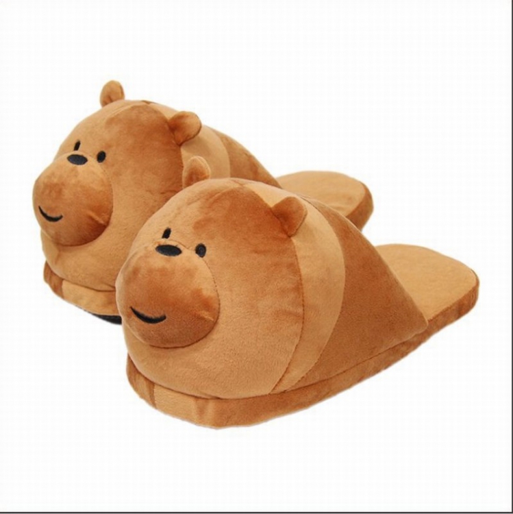 We Bare Bears Brown bear Half-packed plush slippers 28CM