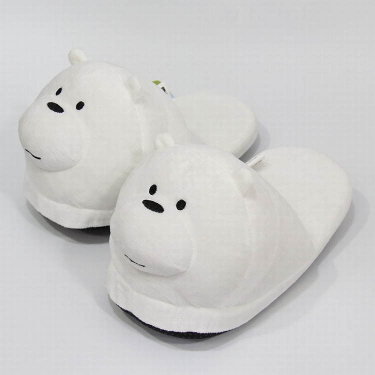 We Bare Bears White bear Half-packed plush slippers 28CM