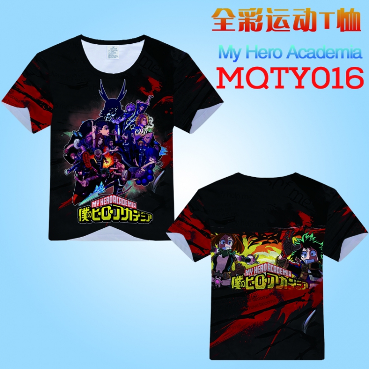 My Hero Academia Full Color Sports Loose Print Short-sleeved T-shirt EUR SIZE S M L XL XXL XXXL MQTY016