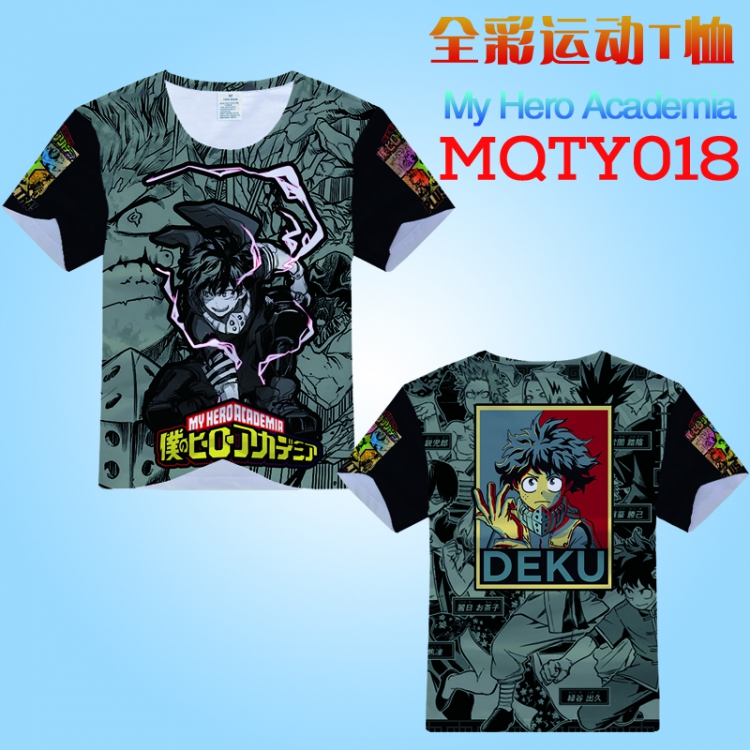 My Hero Academia Full Color Sports Loose Print Short-sleeved T-shirt EUR SIZE S M L XL XXL XXXL MQTY018
