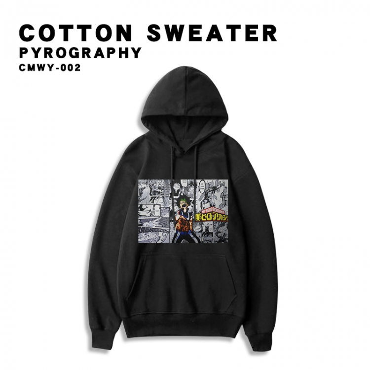 My Hero Academia Black single-sided printed cotton hooded sweater S M L XL XXL XXXL Order 2 days in advance CMWY-002