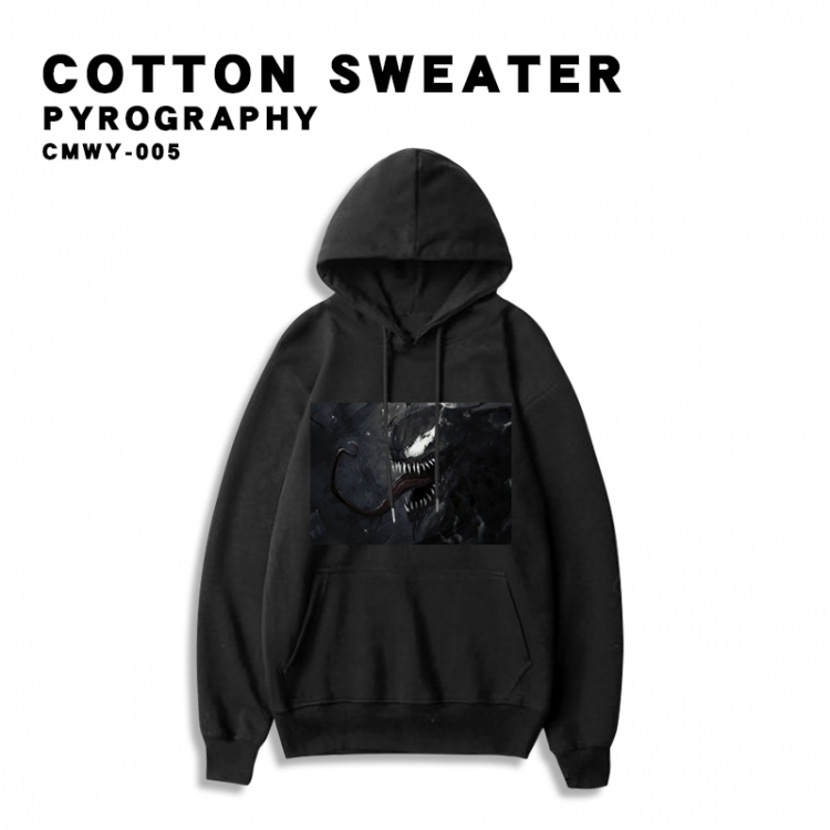 Venom Black single-sided printed cotton hooded sweater S M L XL XXL XXXL Order 2 days in advance CMWY-005