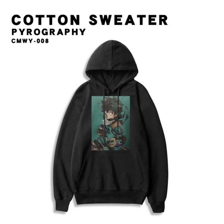 My Hero Academia Black single-sided printed cotton hooded sweater S M L XL XXL XXXL Order 2 days in advance CMWY-008