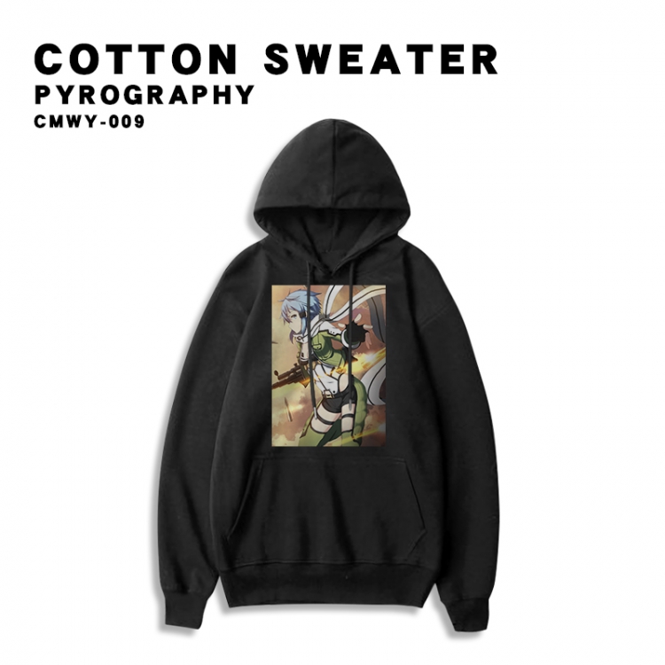Sword Art Online Black single-sided printed cotton hooded sweater S M L XL XXL XXXL Order 2 days in advance CMWY-009