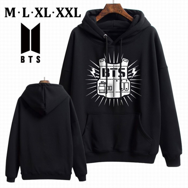 BTS Black Brinting Thick Hooded Sweater M L XL XXL Style A