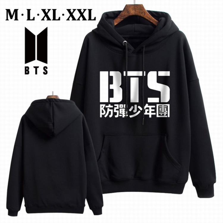 BTS Black Brinting Thick Hooded Sweater M L XL XXL Style B