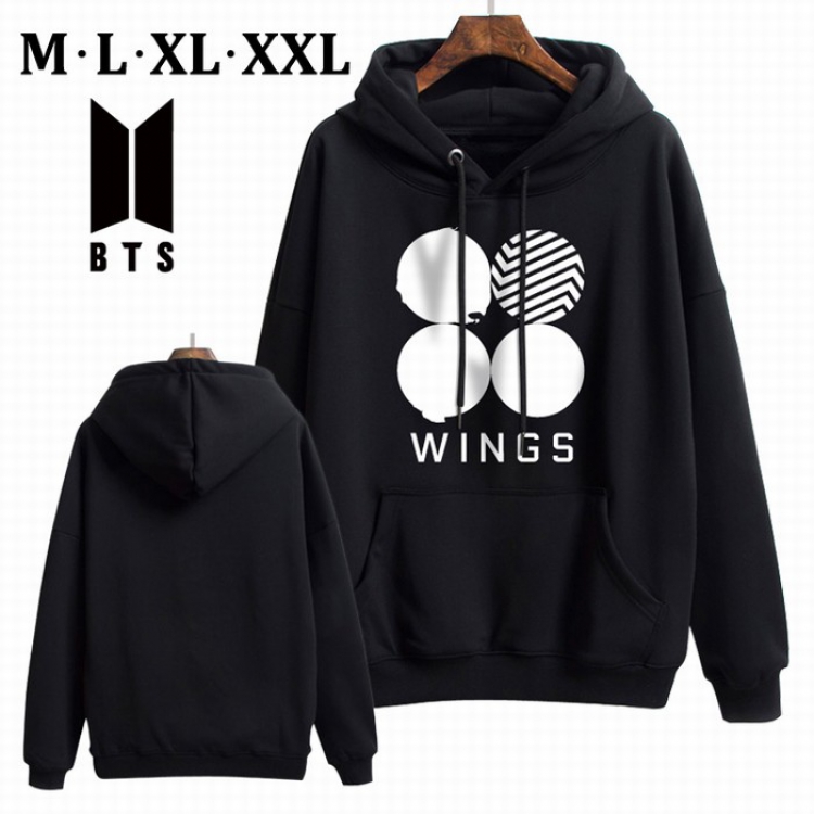 BTS Black Brinting Thick Hooded Sweater M L XL XXL Style F
