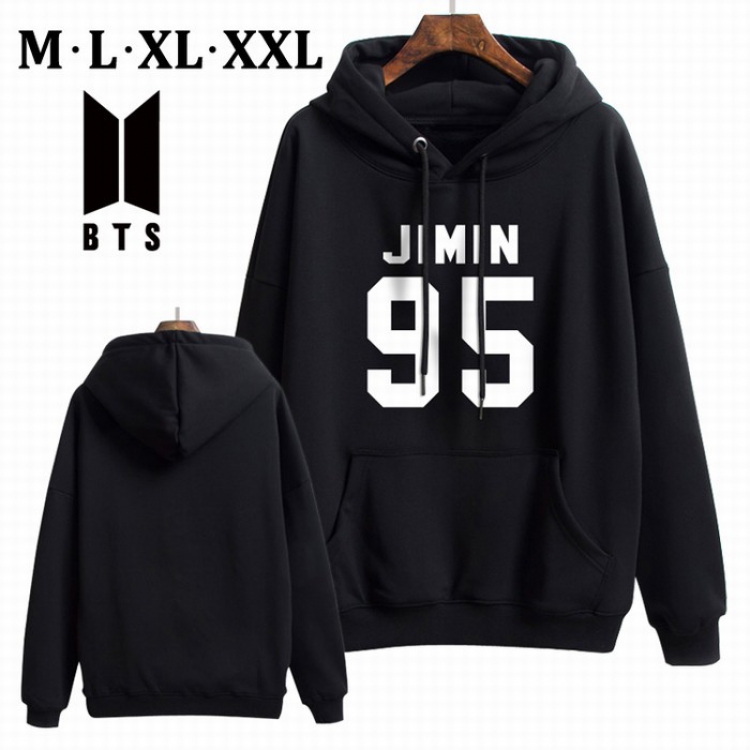 BTS Black Brinting Thick Hooded Sweater M L XL XXL Style M