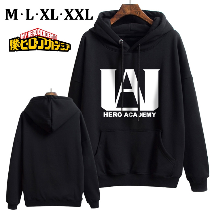 My Hero Academia Black Brinting Thick Hooded Sweater M L XL XXL Style A