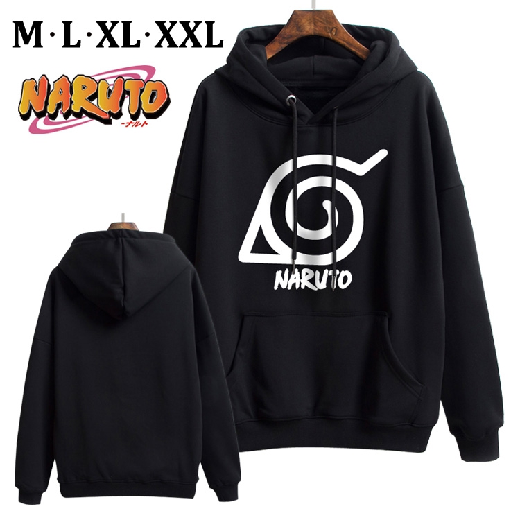 Naruto Black Brinting Thick Hooded Sweater M L XL XXL Style B
