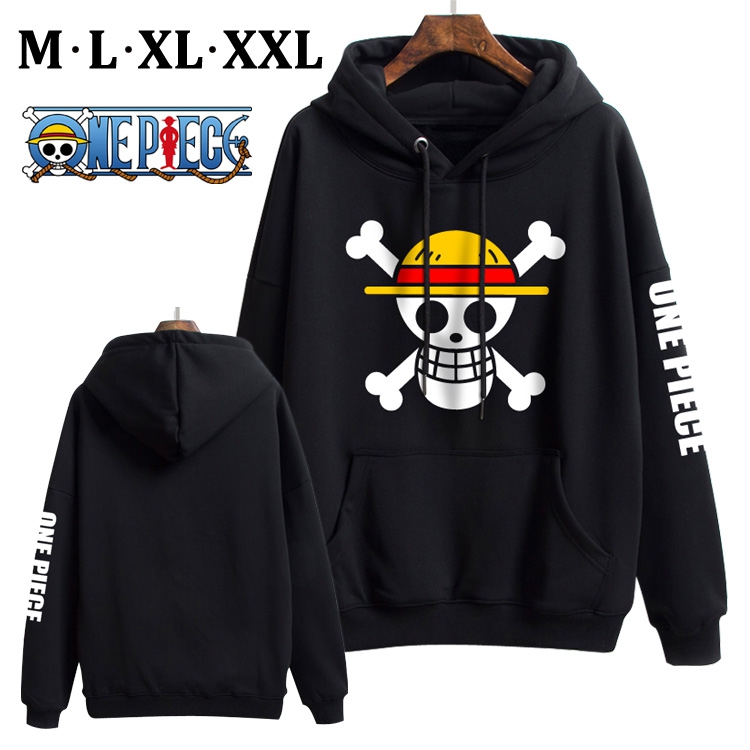 One Piece Black Brinting Thick Hooded Sweater M L XL XXL Style B