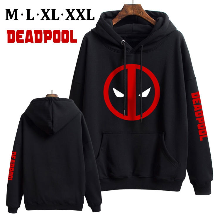 Deadpool Black Brinting Thick Hooded Sweater M L XL XXL