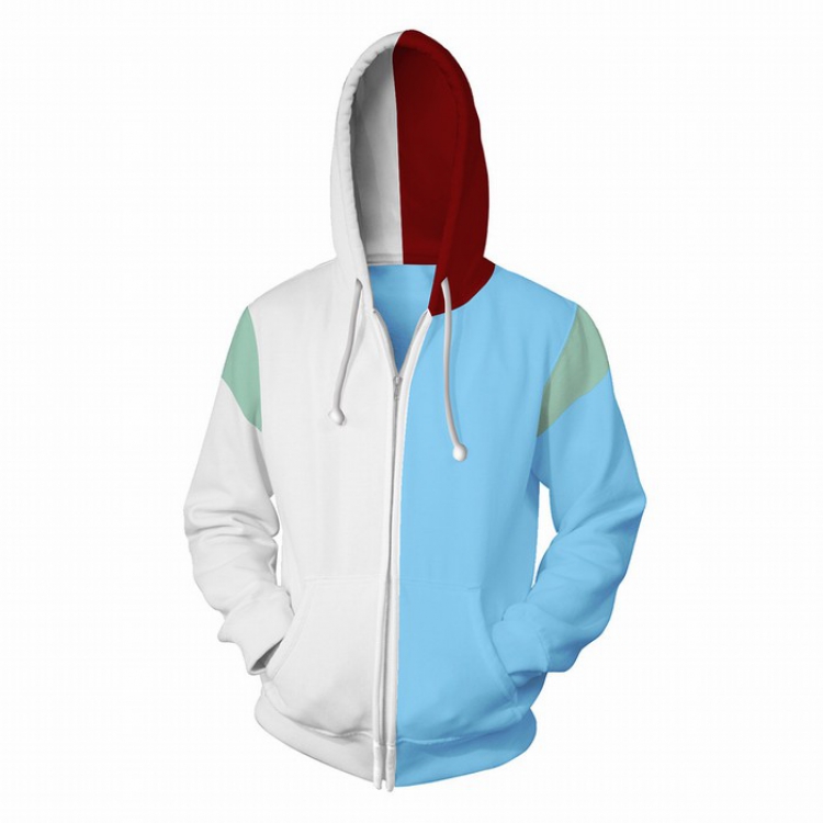 My Hero Academia Blue and white Hooded zipper sweater coat S M L XL XXL XXXL XXXXL XXXXXL preorder 3days price for 2 pcs