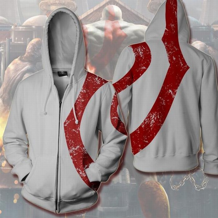 God of War Sparta White Red Hooded zipper sweater coat S M L XL XXL XXXL XXXXL XXXXXL preorder 3days price for 2 pcs