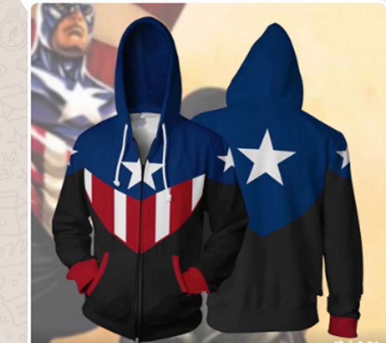 Captain America Hooded zipper sweater coat S M L XL XXL XXXL XXXXL XXXXXL preorder 3days price for 2 pcs