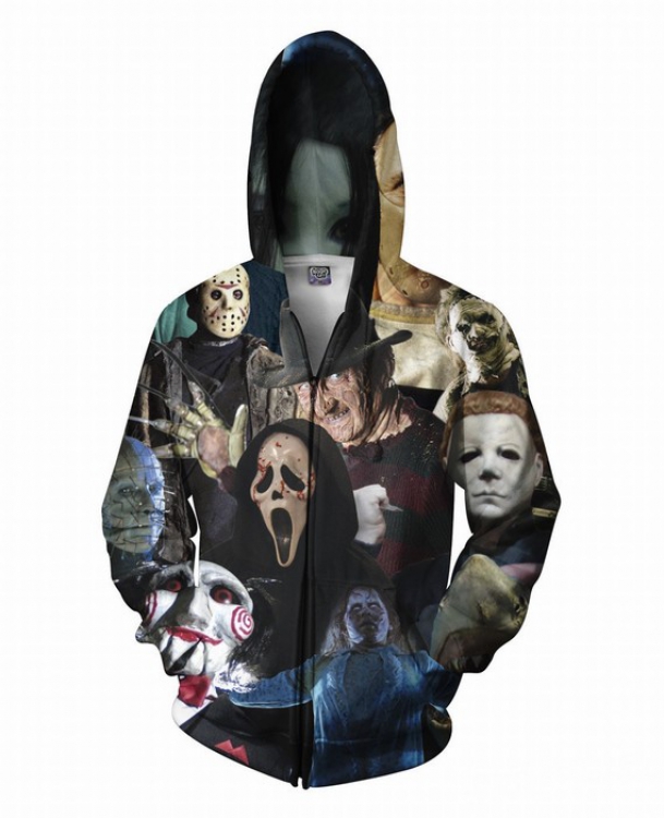 Ghost head Hooded zipper sweater coat S M L XL XXL XXXL XXXXL XXXXXL preorder 3days price for 2 pcs