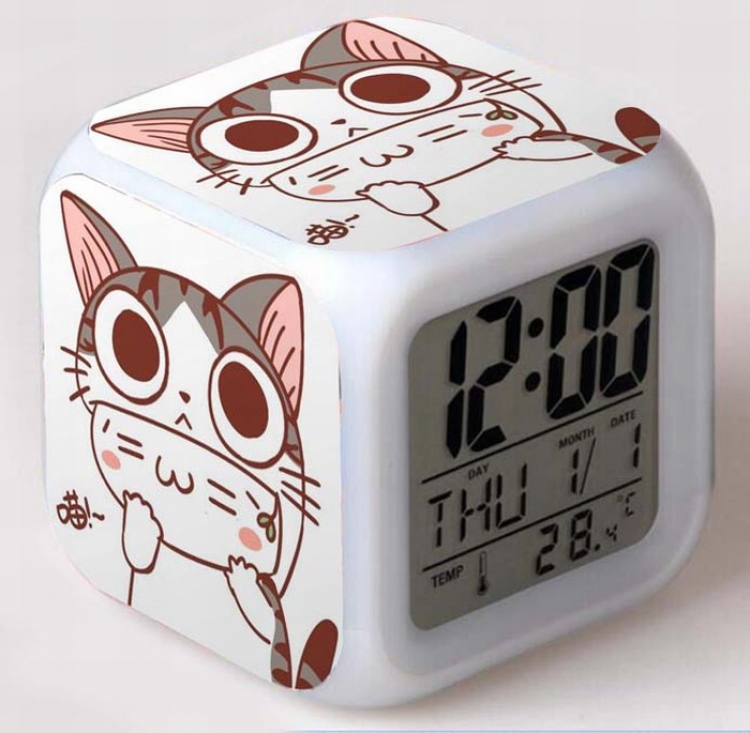 Yan text Colorful Mood Discoloration Boxed Alarm clock Style B