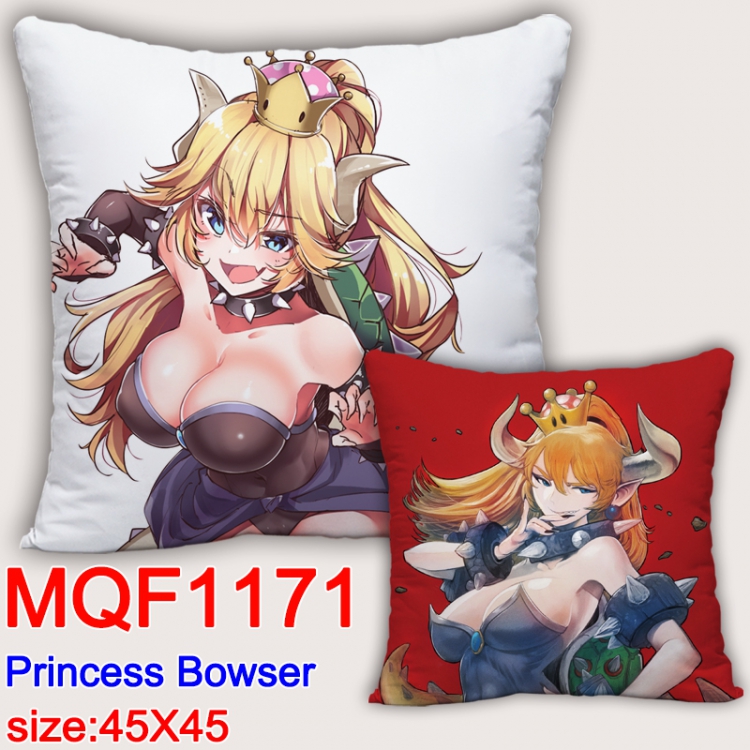 Princess Bowser Double-sided full color Pillow Cushion 45X45CM MQF1171