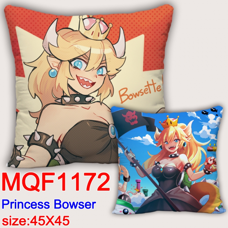 Princess Bowser Double-sided full color Pillow Cushion 45X45CM MQF1172