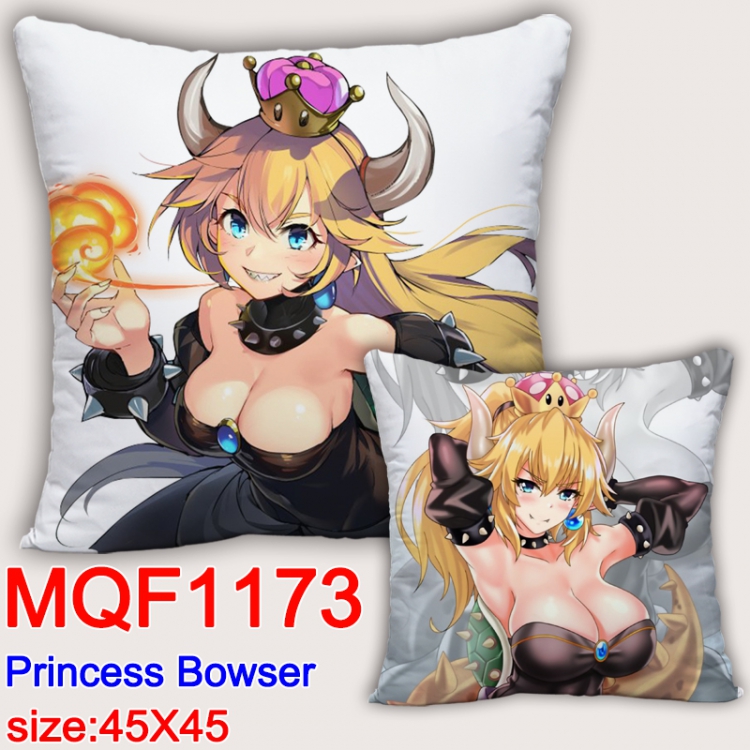 Princess Bowser Double-sided full color Pillow Cushion 45X45CM MQF1173