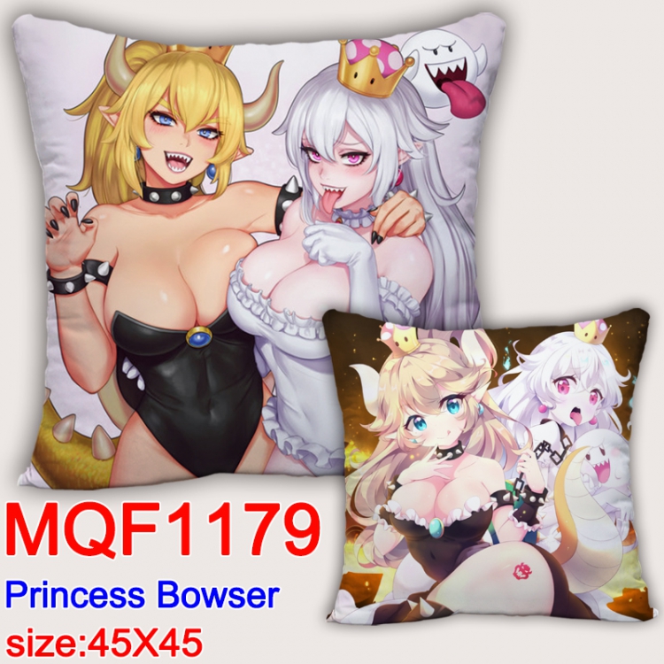 Princess Bowser Double-sided full color Pillow Cushion 45X45CM MQF1179