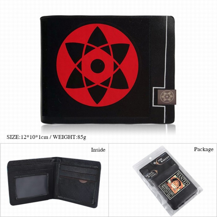 Naruto Write round eye Full color printed short wallet Purse 12X10X1CM 85G