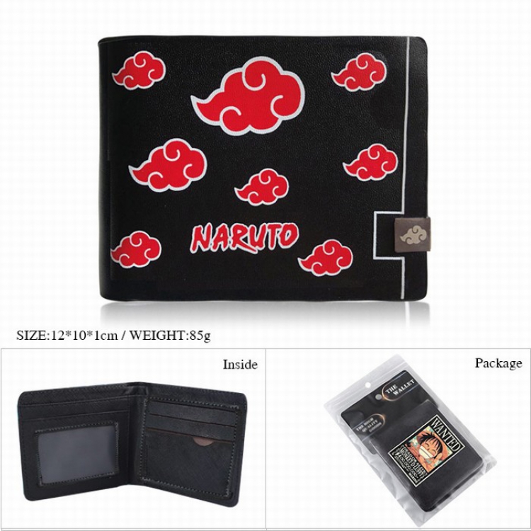 Naruto cloud Full color printed short wallet Purse 12X10X1CM 85G