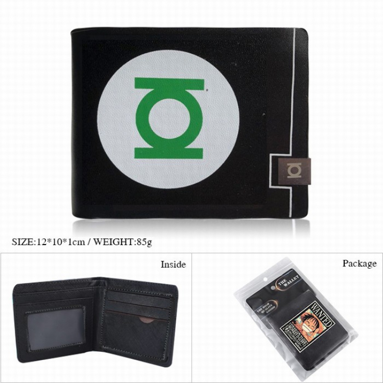 Green Lantern Full color printed short wallet Purse 12X10X1CM 85G