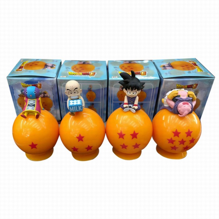 DRAGON BALL Sit beads a set of 4 Boxed Figure Decoration 6X6X6CM  156G price for 4 pcs