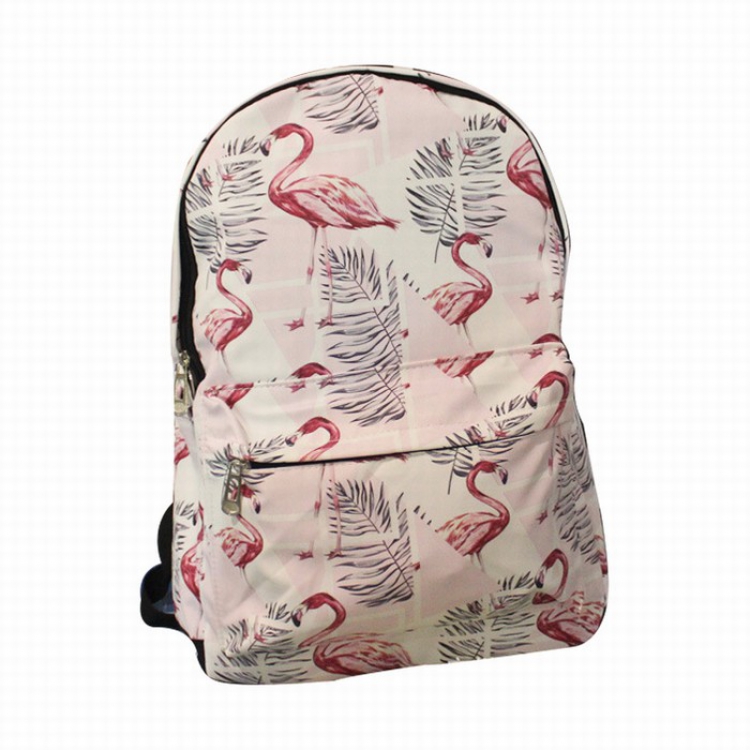Flamingo Canvas Single Layer Two-way Zippered Shoulder bag backpack 39X30X12CM price for 3 pcs