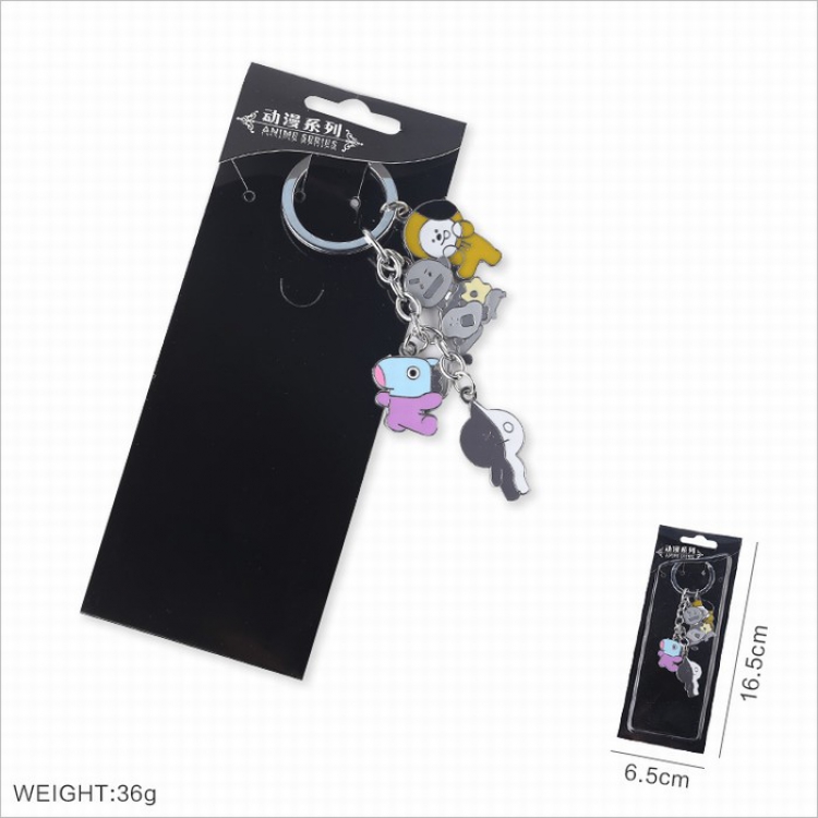 BTS BT21 a set of 4 Keychain pendant Style B