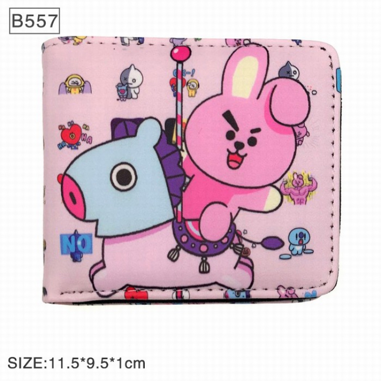 BTS BT21 puppy Full color twill two fold short wallet Purse B557