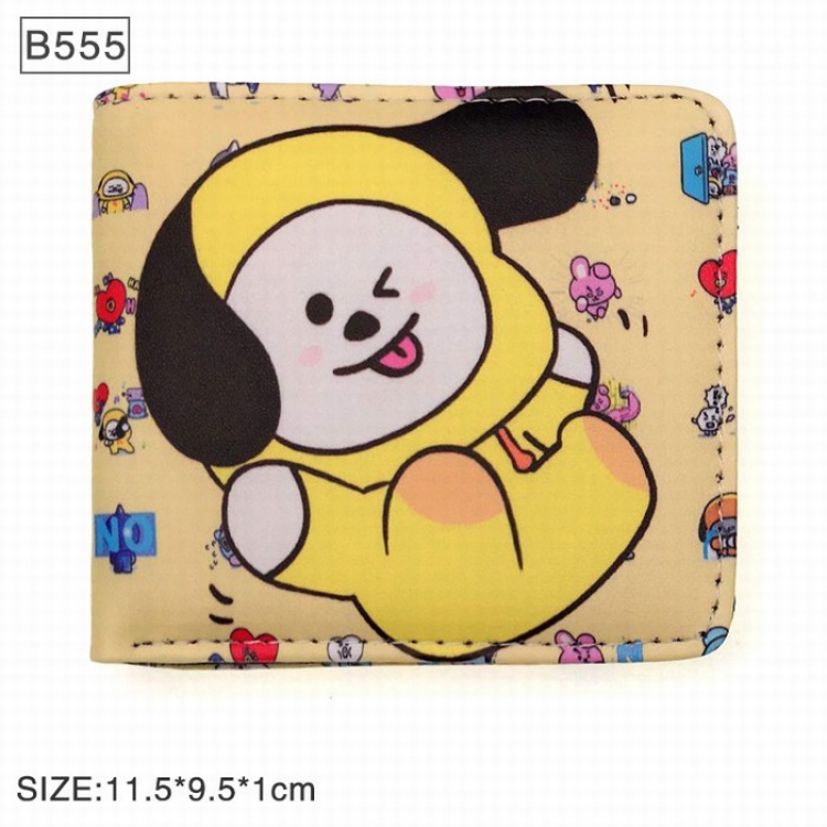 BTS BT21 puppy Full color twill two fold short wallet Purse B555