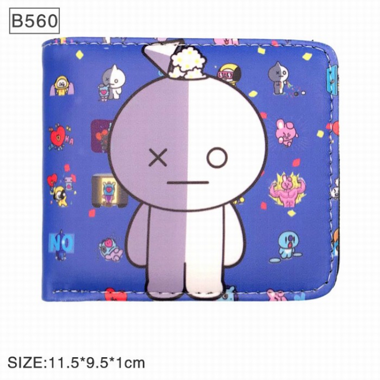 BTS BT21 robot Full color twill two fold short wallet Purse B560